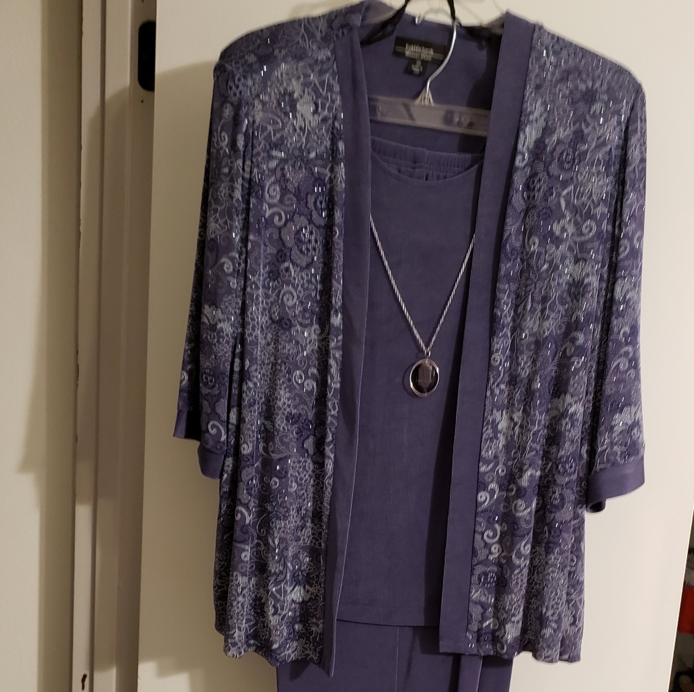 EUC purple evening pants set